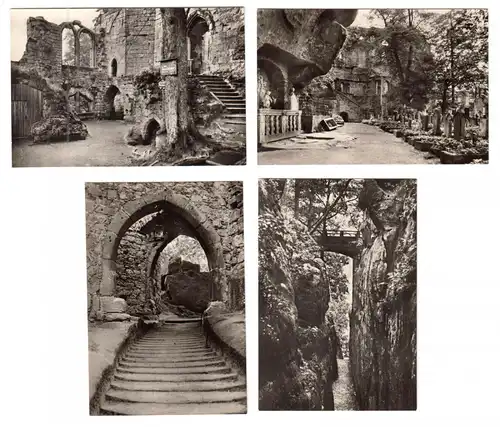 Mäppchen mit 10 kleinen Fotos, Oybin, Berg Oybin, 1960, Format: 9 x 6 cm
