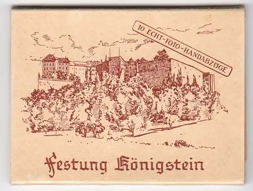 Mäppchen mit 10 kleinen Fotos, Königstein, Festung, 1956, Format: 9 x 6,8 cm