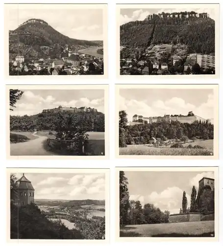 Mäppchen mit 10 kleinen Fotos, Königstein, Festung, 1956, Format: 9 x 6,8 cm