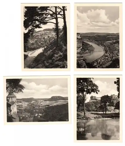 Mäppchen mit 10 kleinen Fotos, Königstein, Festung, 1956, Format: 9 x 6,8 cm