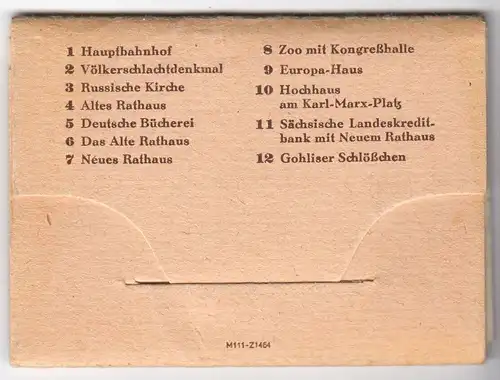 Mäppchen mit 12 kleinen Fotos, Leipzig, um 1950, Format: 6 x 9 cm