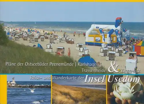 [kleine] Reise- und Wanderkarte der Insel Usedom mit Ortsplänen, um 2006