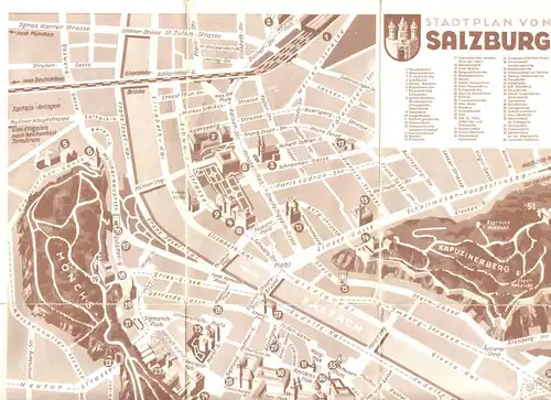 Stadtplan, Salzburg, um 1960