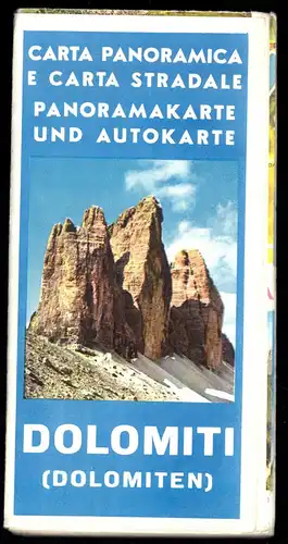 Verkehrskarte und Panoramakarte der Dolomiten, 1960er