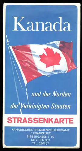 Verkehrskarte, Kanada und der Norden der Vereinigten Staaten, 1970er