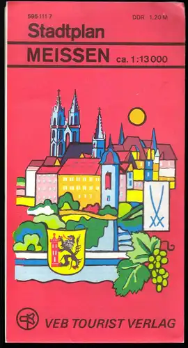 Stadtplan, Meissen, 1979
