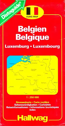 Verkehrskarte, Belgien - Luxemburg, um 2000