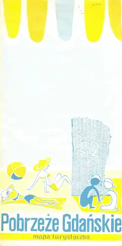 Touristenkarte, Pobrzeze Gdanskie, Danziger Bucht, 1970