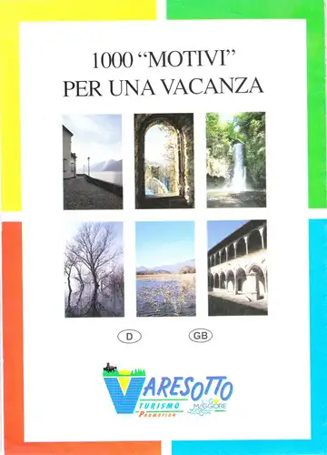 Touristenkarte, Gebiet um Varese und den Lago Maggiore, Italien, um 2000