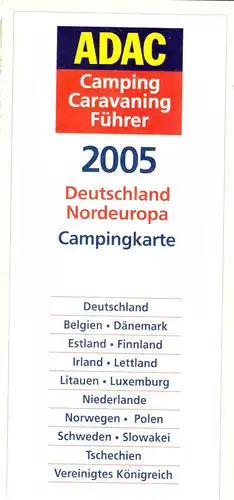 Touristenkarte, ADAC Campingkarte 2005, Deutschland und angrenzende Staaten