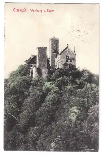 AK, Eisenach, Wartburg von Süden, 1913