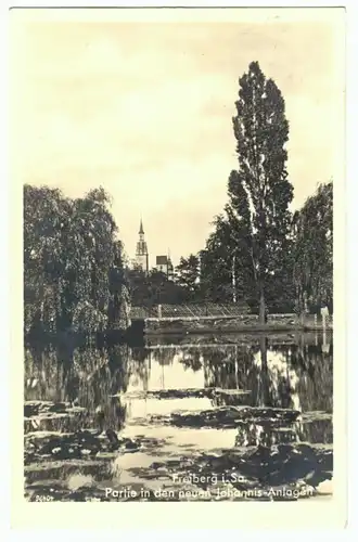 AK, Freiberg Sa., Partie in den neuen Johannis-Anlagen, 1931
