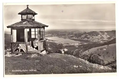 AK, Tegernsee, Hirschberg-Gipfel mit Hirschberg-Haus und Tegernsee, 1933