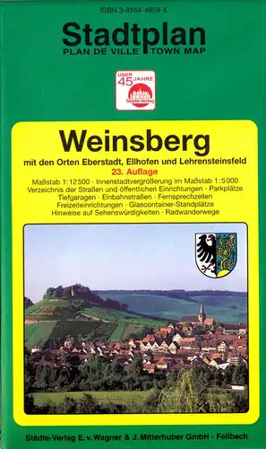 Stadtplan, Weinsberg mit Eberstadt, Ellhofen, Lehrensteinsfeld, 23. Aufl., 1997