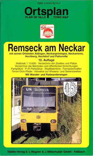Ortsplan, Remseck am Neckar mit Ortsteilen, 12. Aufl., um 2002