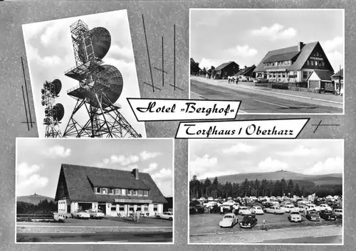 AK, Torfhaus Oberharz, Hotel "Berghof", vier Abb., gestaltet, um 1965