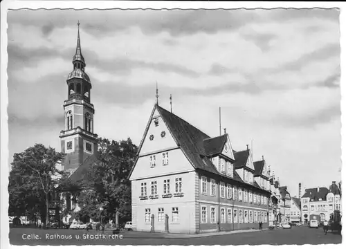 AK, Celle, Rathaus und Stadtkirche, um 1965