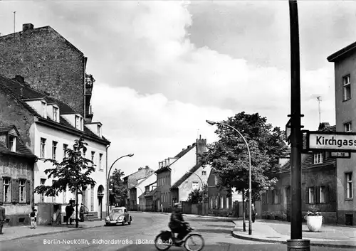 AK, Berlin Neukölln, Richardstr. Ecke Kirchgasse (Böhm. Dorf), um 1965