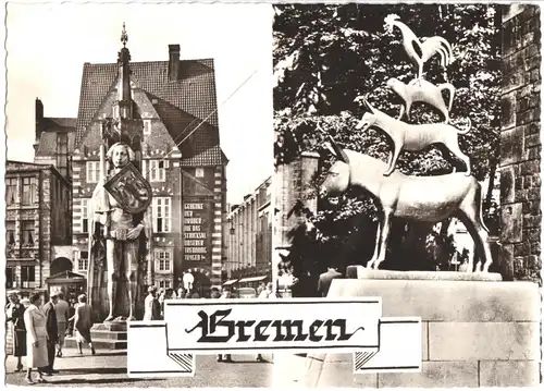 AK, Bremen, zwei Ansichten, um 1963