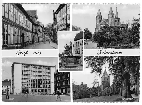 AK, Hildesheim, fünf Abb., um 1965