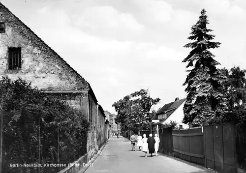 AK, Berlin Neukölln, Kirchgasse (Böhm. Dorf), um 1965