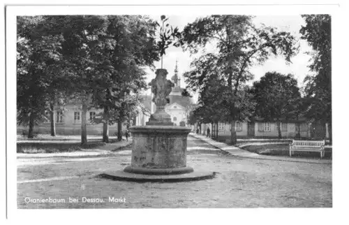 AK, Oranienbaum b. Dessau, Markt, 1958