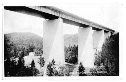 AK, Nossen, Autobahnbrücke und Gastst. Huthaus, 1962