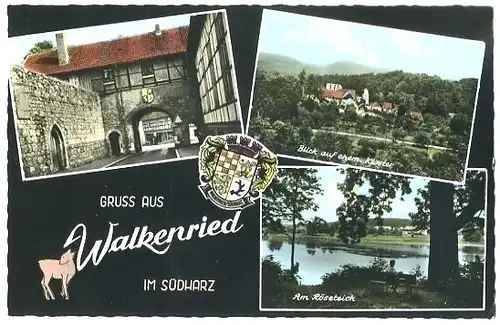 AK, Walkenried, 3 Abb., u.a. Kloster, 1971