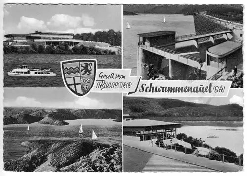 AK, Heimbach Eifel, Ruhrsee Schwammenauel, vier Abb., 1966