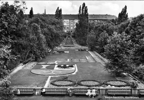 AK, Berlin Neukölln, Partie im Körnerpark, um 1970