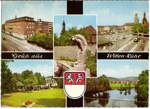 AK, Witten Ruhr, fünf Abb., Wappen, um 1964