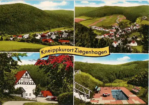 AK, Witzenhausen 4, OT Kneipkurort Ziegenhagen, vier Abb., 1975