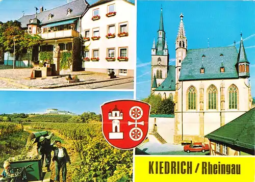 AK, Kiedrich Rheingau, drei Abb., um 1972