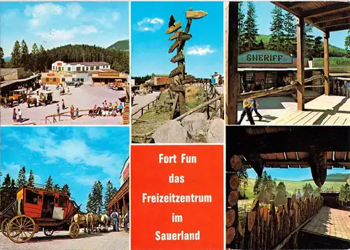 AK, Olsberg Gevelinghausen, Westernstadt Fort Fun City, fünf Abb., 1978