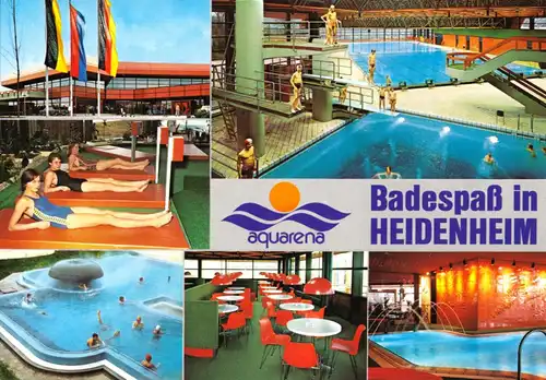 AK, Heidenheim, aquarena - Badewelt, fünf Abb., 1982