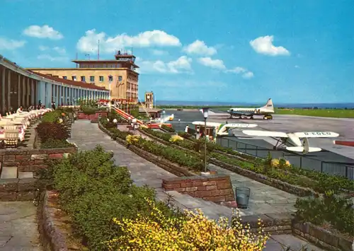 AK, Stuttgart - Echterdingen, Flughafen, Teilansicht mit Flugzeugen, um 1976