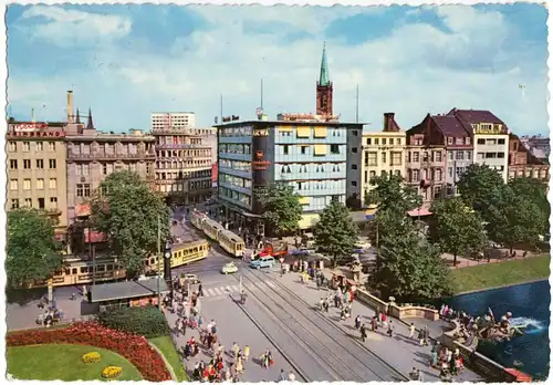 AK, Düsseldorf, Corneliusplatz und Königsallee, 1959
