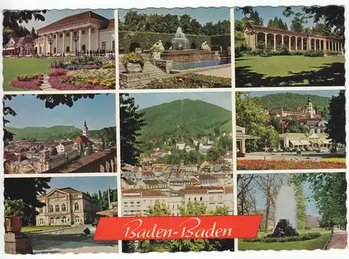 AK, Baden-Baden, acht Abb., um 1968