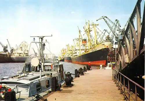 AK, Bremen, Partie im Überseehafen, um 1980