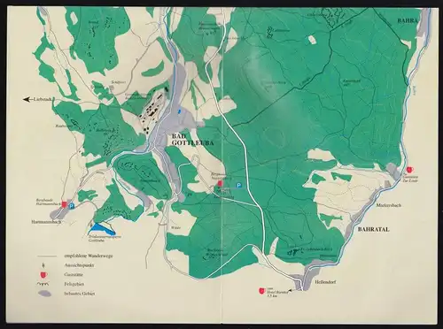 Wanderkarte, Berggießhübel und Umgebung, um 2000