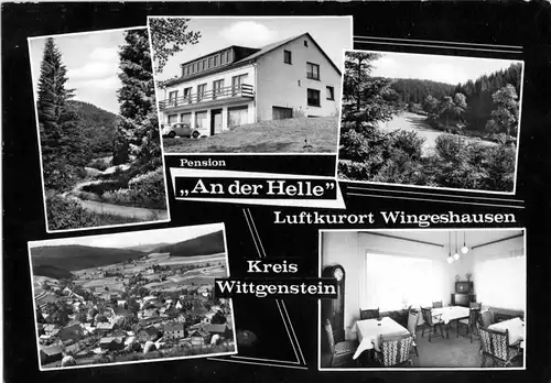 AK, Wingeshausen, Pension "An der Helle", fünf Abb., gestaltet, 1971