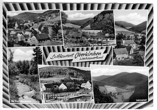 AK, Oberkirchen Hochsauerland, sechs Abb., gestaltet, um 1962