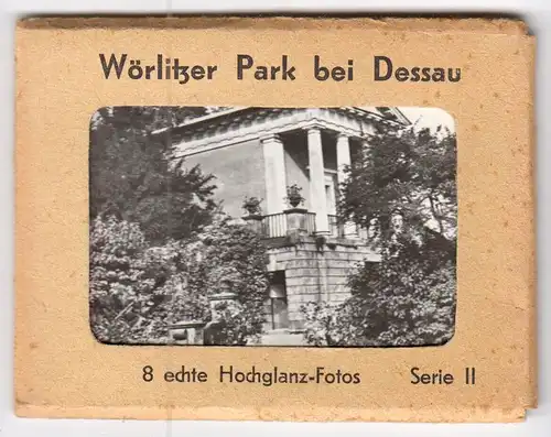 Mäppchen mit 8 kleinen Fotos, Wörlitz, Wörlitzer Park, 1965, Format 8,8 x 6,2 cm