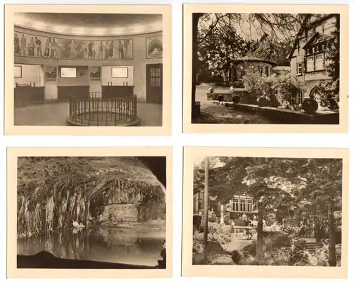 Mäppchen mit 10 kleinen Fotos, Saalfeld Saale, Feengrotten, 1954, Format: 9x7 cm