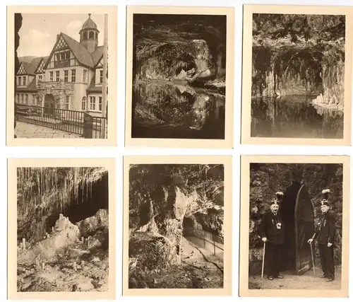 Mäppchen mit 10 kleinen Fotos, Saalfeld Saale, Feengrotten, 1954, Format: 9x7 cm