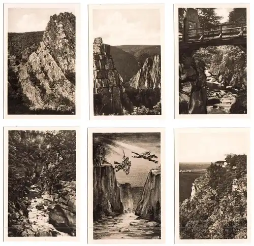 Mäppchen mit 10 kleinen Fotos, Das Bodetal, um 1952 , Format: 9 x 6 cm