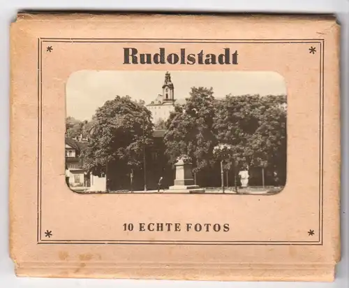 Mäppchen mit 10 kleinen Fotos, Rudolstadt, 1955, Format: 8,9 x 7 cm