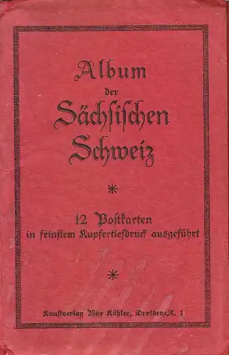 AK-Leporello mit 12 AK, Sächsische Schweiz, Kupfertiefdruck, 1920er