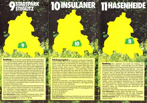 Mappe mit 14 Wanderkarten - Berlin - Mach mal 'ne Tour durch Wald und Flur, 1985