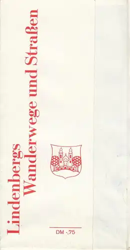 Stadtplan mit Wanderwegen, Lindenberg im Allgäu, um 1965